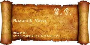 Mazurek Vera névjegykártya